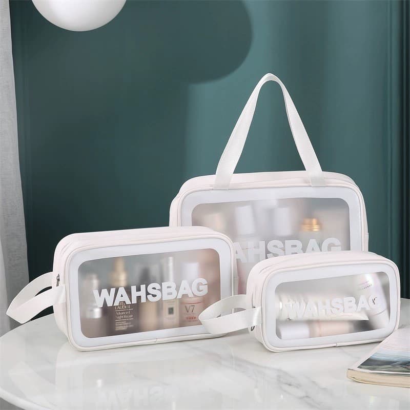 Bolsa Necessaire Washbag Grande Organizador de Mala Impermeável Transparente Maquiagem