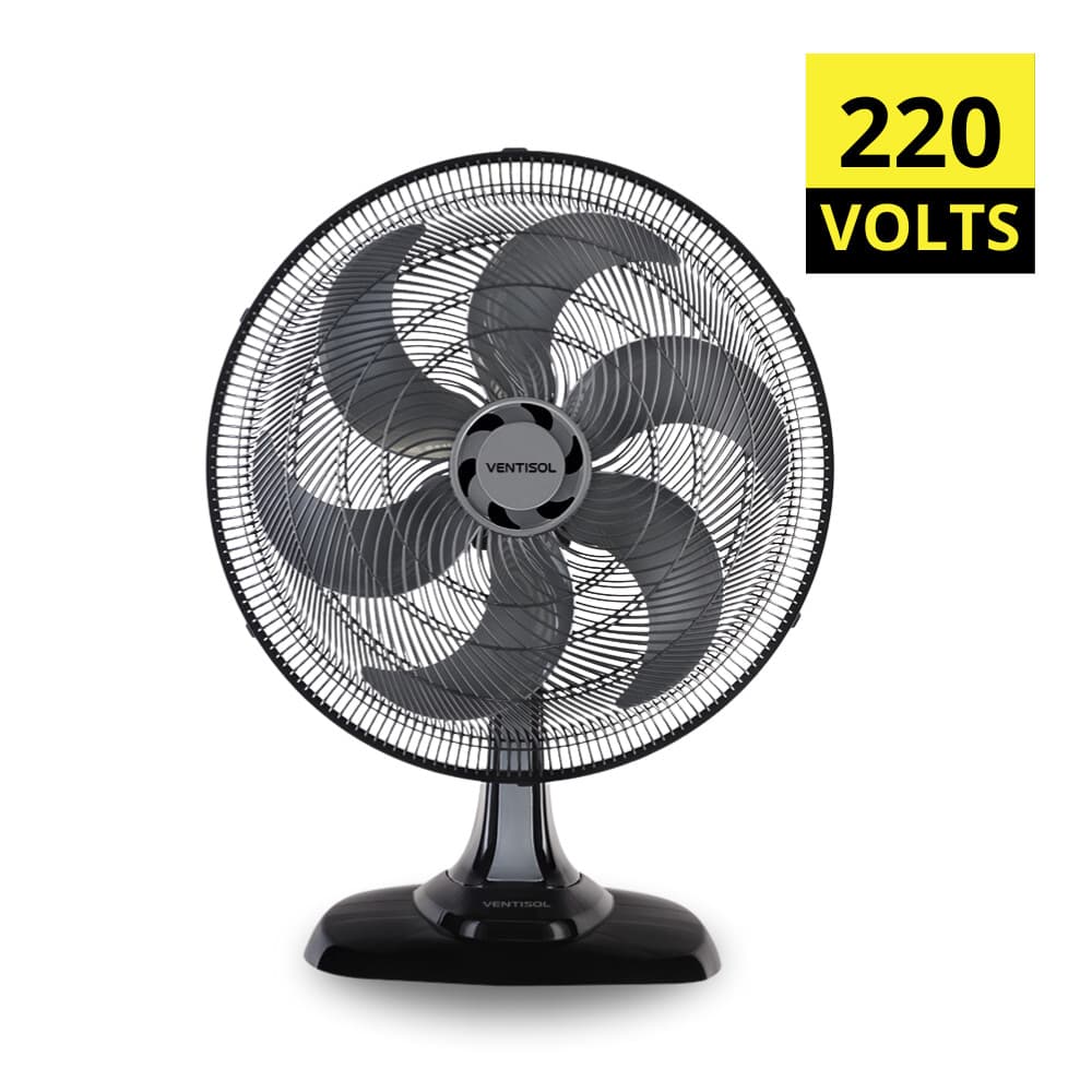 Ventilador Mesa Preto Turbo 220v 50cm 6 Pás Oscilante Premium Ventisol WInd Verão Resfriamento Loja