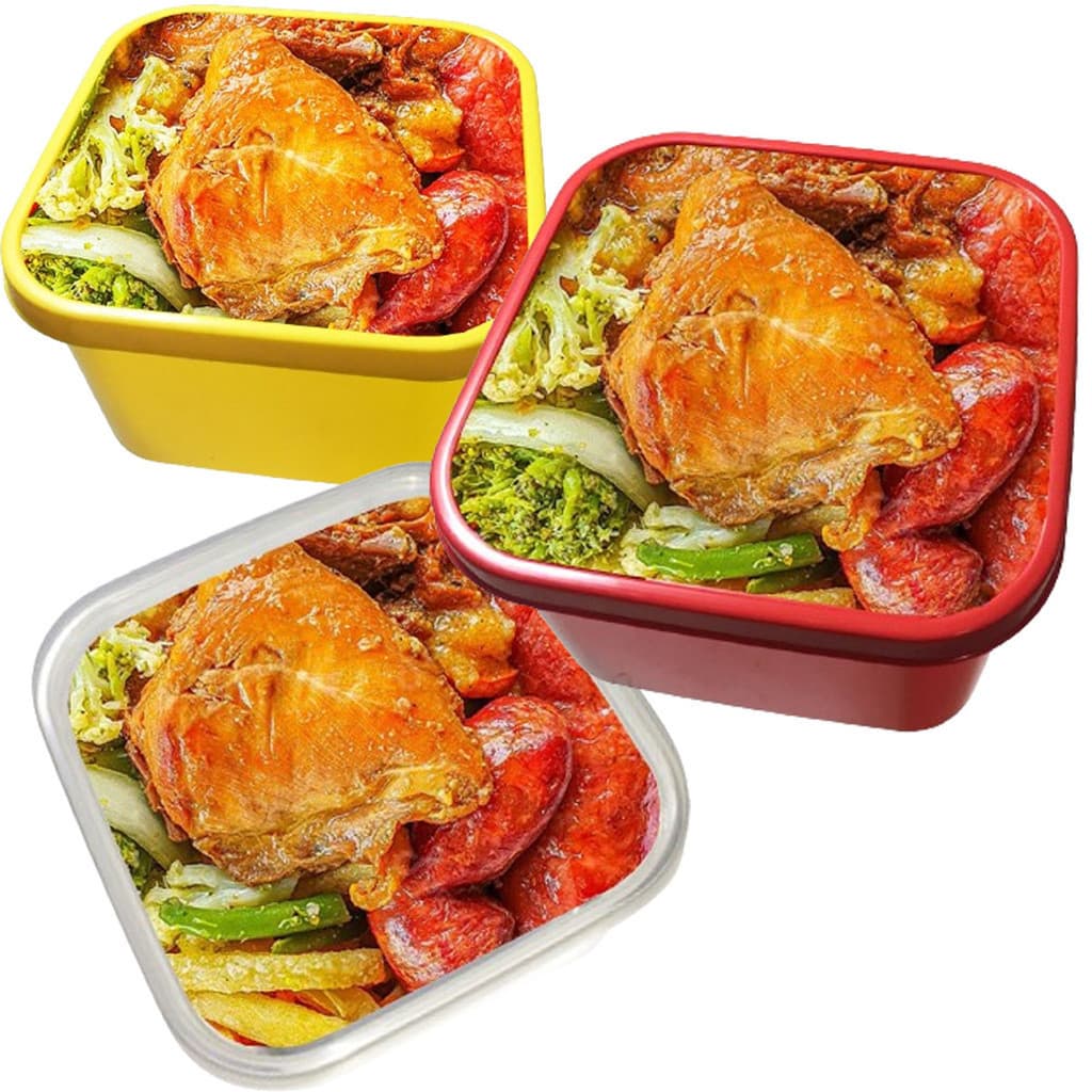 Kit 3 Potes Multiuso de 900mL - Marmitas, Organizadores, Lancheiras e Mantimentos