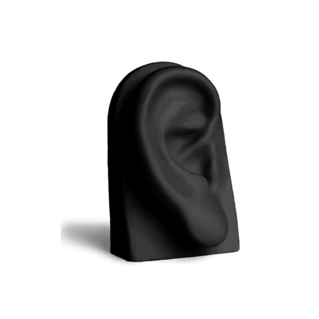 Expositor Piercing Vertical Orelha Esquerda Preta Silicone  Super Realista Macia Treinar Perfuração