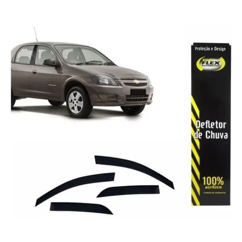 Calha De Chuva Defletor 4 Portas Celta 2000 a 2016 Prisma 2006 a 2012 30008A