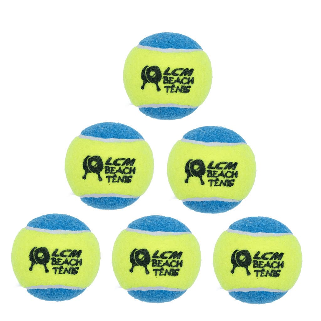 KIT com 6 Bolas Beach Tennis Bolinha Tênis Praia LCM AZUL