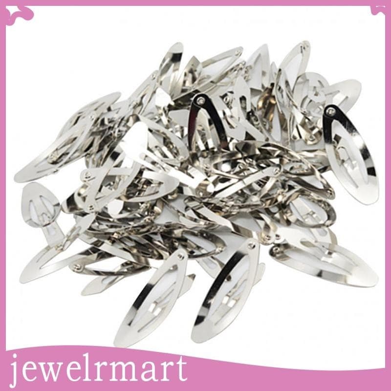 [Jewelrmart] 50 Peças Clipe Arredondado Oval De Metal Presilha De Cabelo Faça Você Mesmo 3.7 Cm