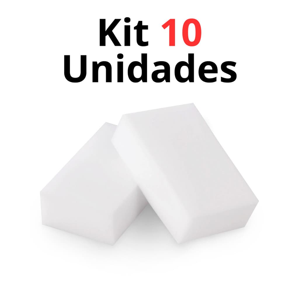 Esponja Magica 10 Unidades Kits Grande Branca Linha Clink Tira e Limpa Riscos Envio Rápido