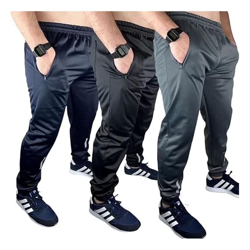 Kit 3 Calças Jogger Masculina Slim Fit Academia Para Treino