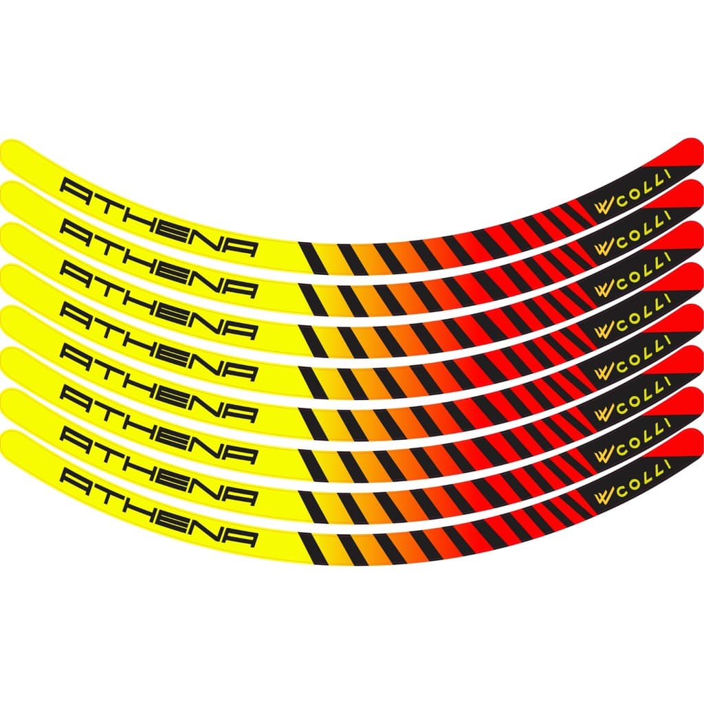 Adesivo Colli Duas Roda kit com 8 Degrade Vermelho e Amarelo
