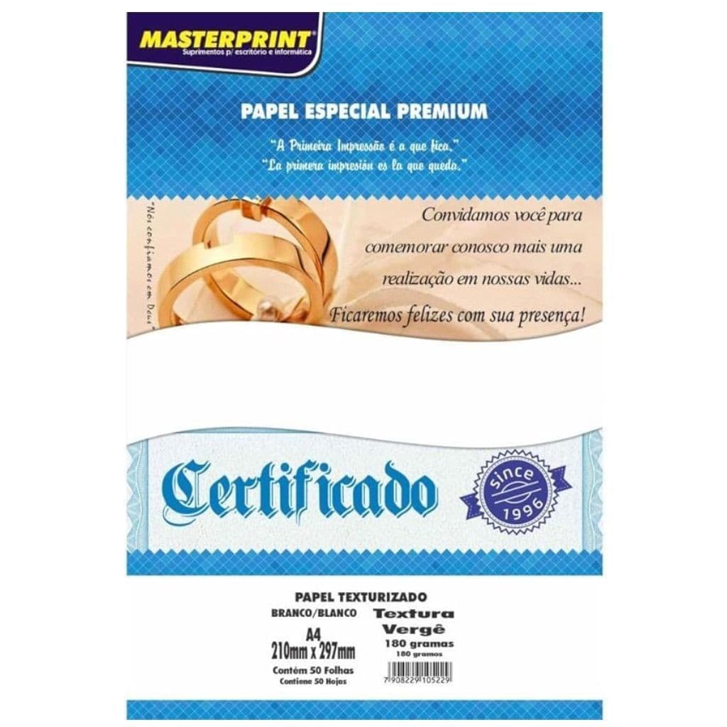Papel Especial Master Verge 180g A4 50fls