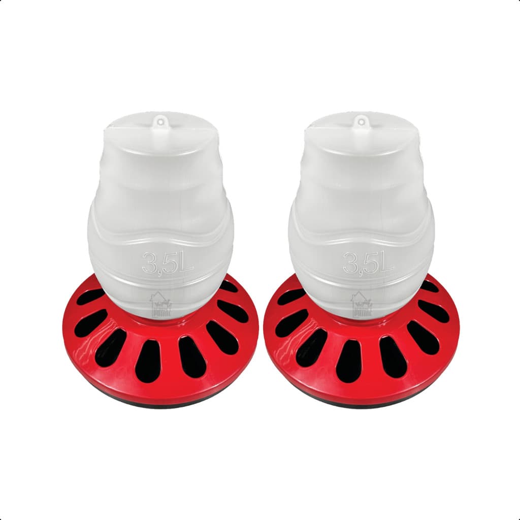 Kit 2 Comedouro Frango Aves Alimentador 3,5L Rosca 12 Furos