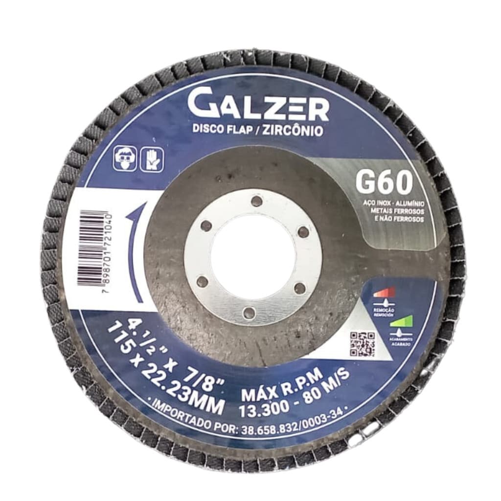 DISCO FLAP ZIRCONIO AZUL 4.1/2 G60  GALZER