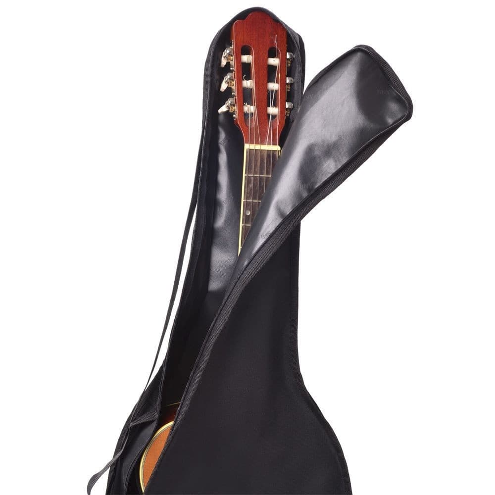 BAG CAPA VIOLÃO CLÁSSICO SIMPLES EM NYLON COM BOLSO ALÇA DE MÃO E LATERAL ESTUDANTE SEMI IMPERMEÁVEL