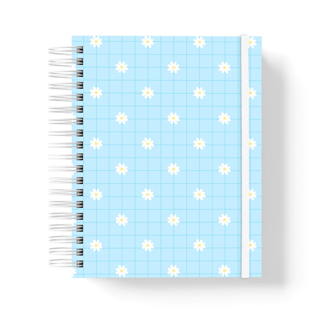 Caderno de anotações Premium - 200 pág - A5 - Floral Blue