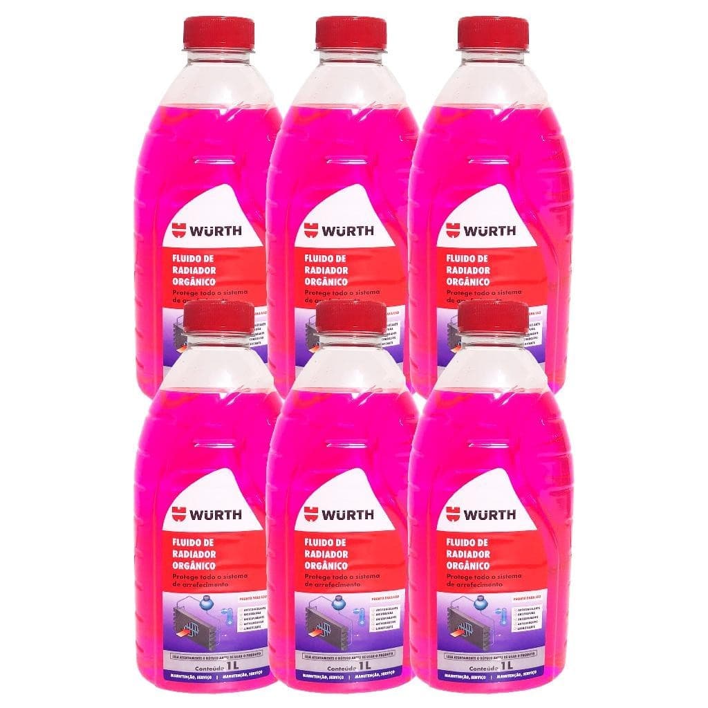 Kit 6 Aditivo Radiador Sistema Pronto Para Uso Rosa