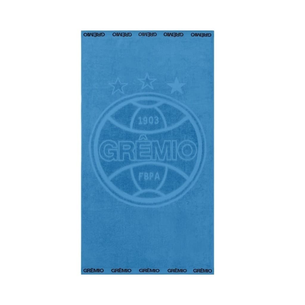 Toalha De Banho Time Jacquard Grêmio Buettner Azul Celeste