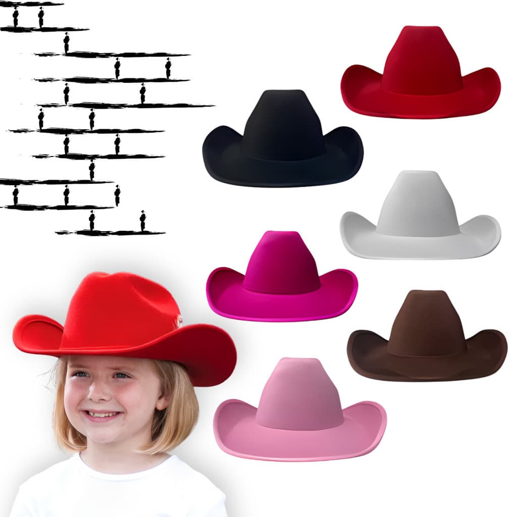 Chapéu Cowboy Country Infantil Menino e Menina Vaqueira Fantasia Festas