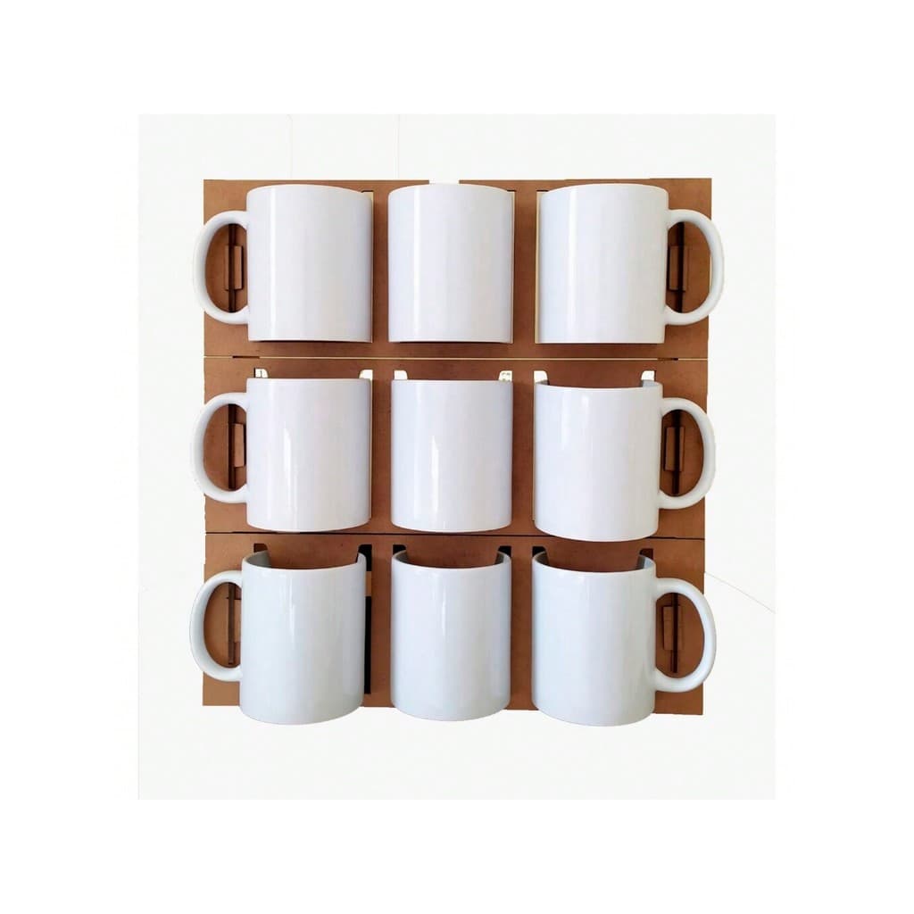 Expositor e Organizador De Canecas 9 Canecas Mdf Cru 3mm