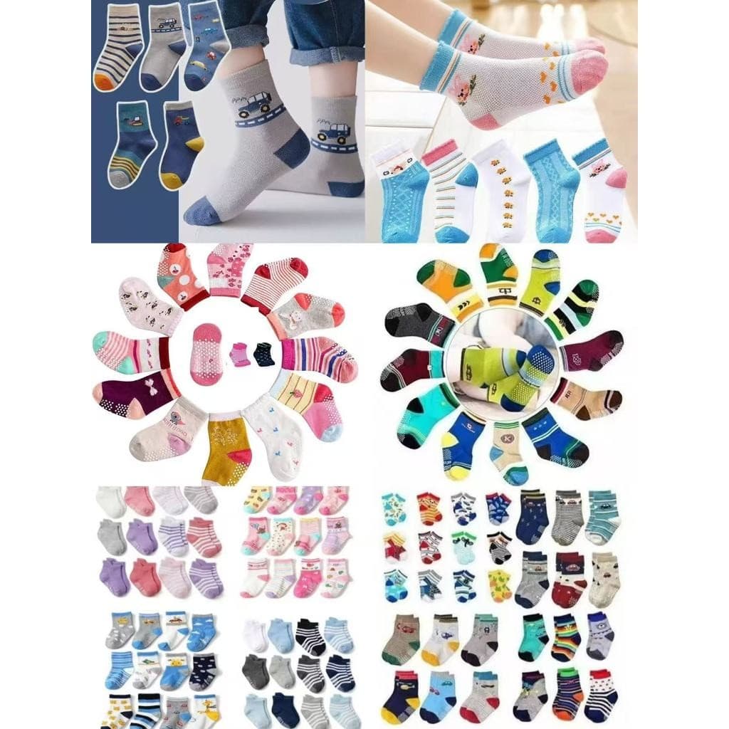 Kit 12 Pares Meia Infantil Estampadinha\lisa menino e menina de criança