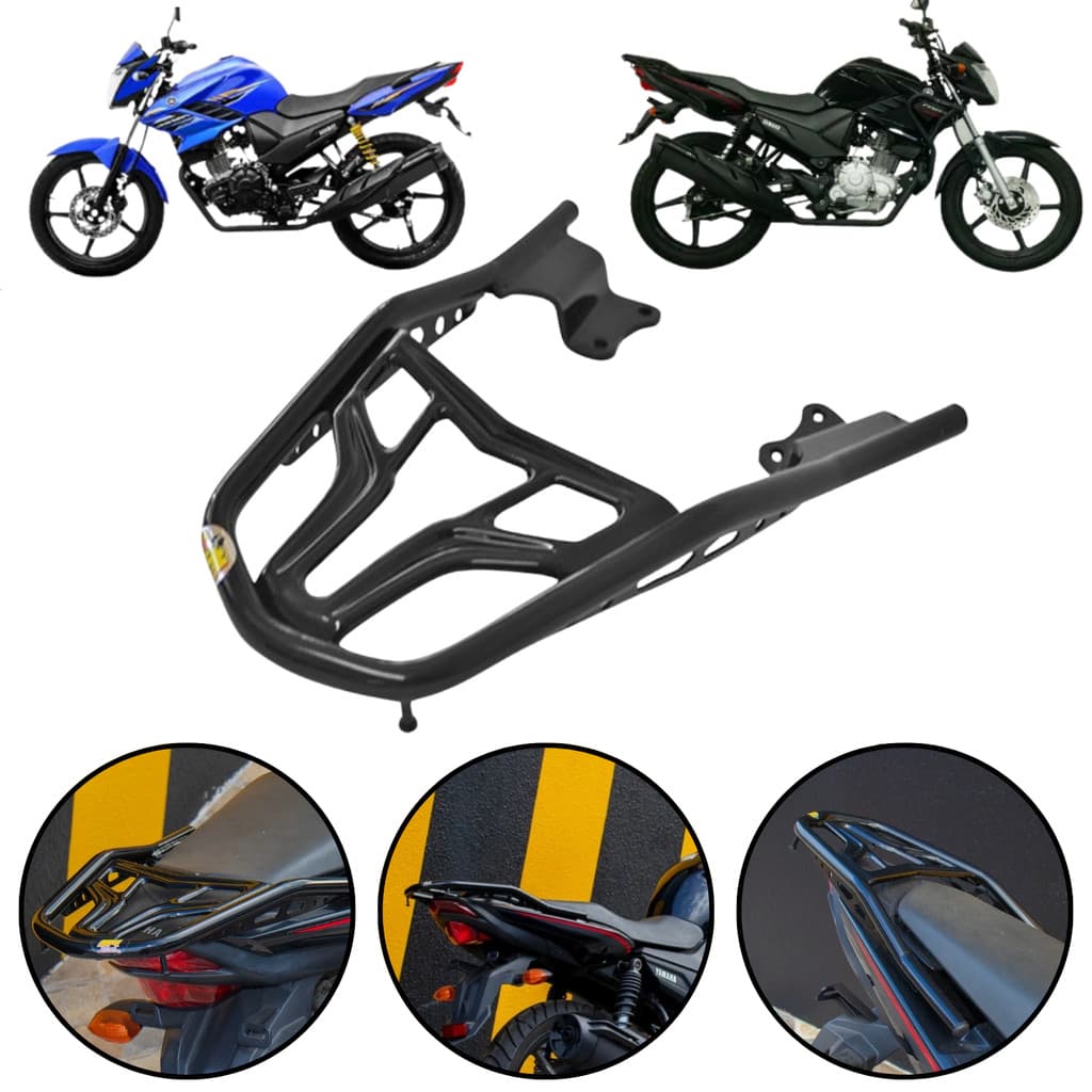 Suporte Baú Bagageiro Fazer 150 2014 A 2024 Reforçado Preto