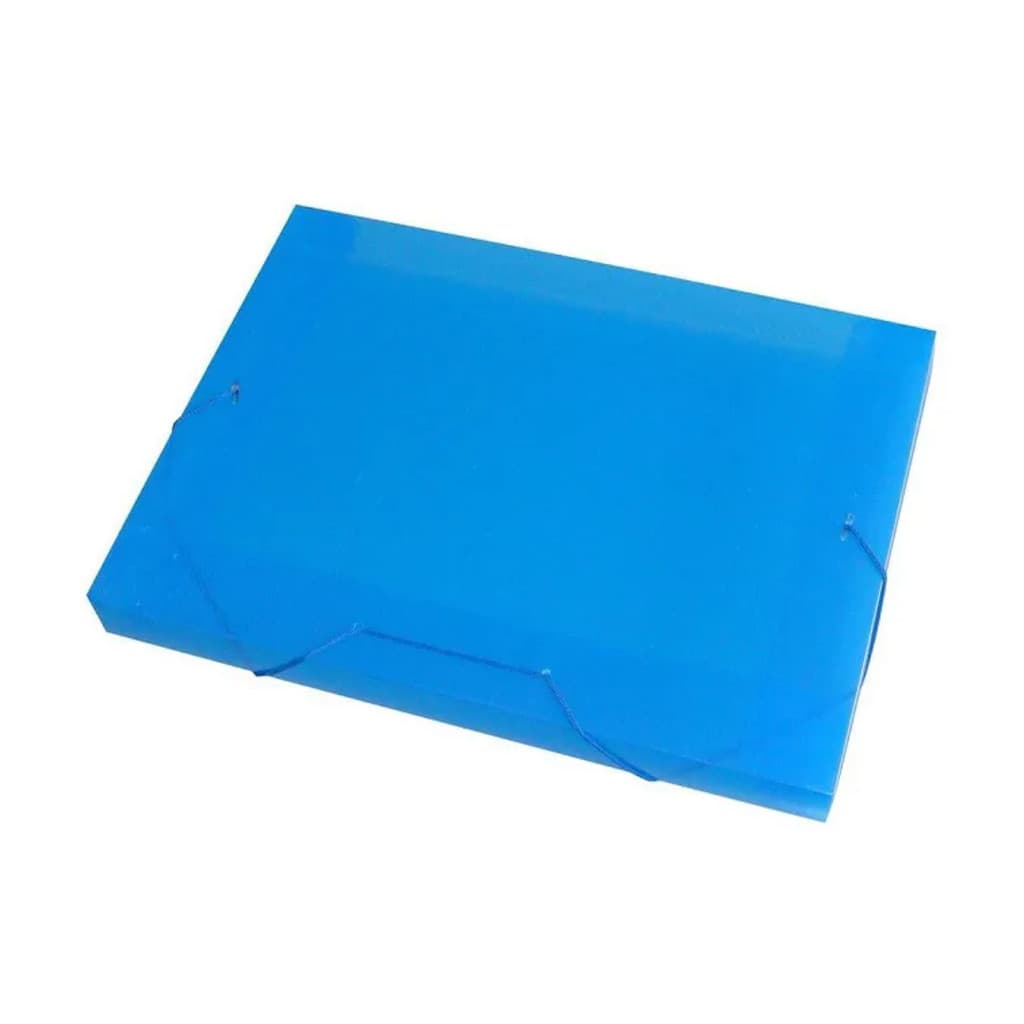 Pasta Aba Elastico Plastica Oficio 20mm Azul Acp Com 10