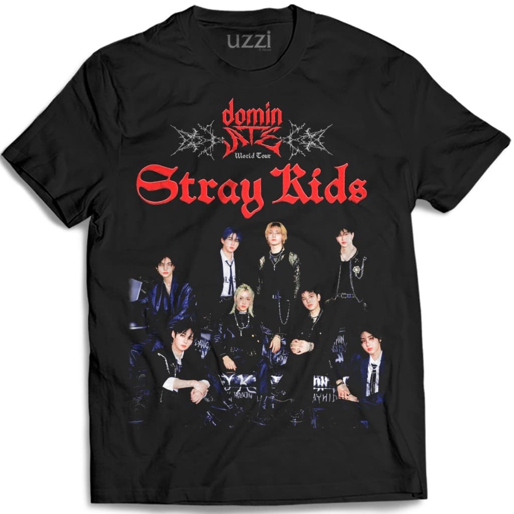 Camiseta Unissex Stray Kids Dominate World Tour Show 2025