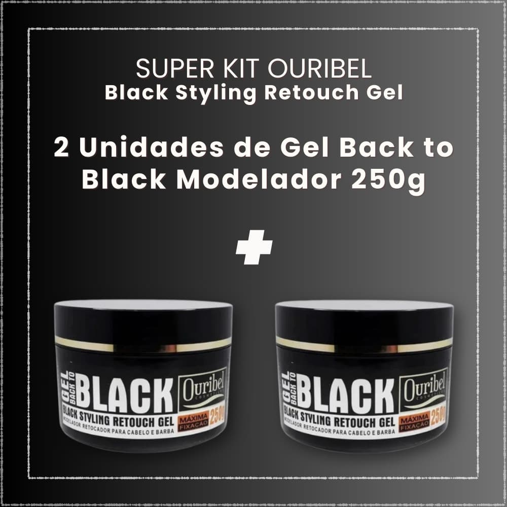 Kit 02 Und Gel Back to Black Máxima Fixação Ouribel 250g