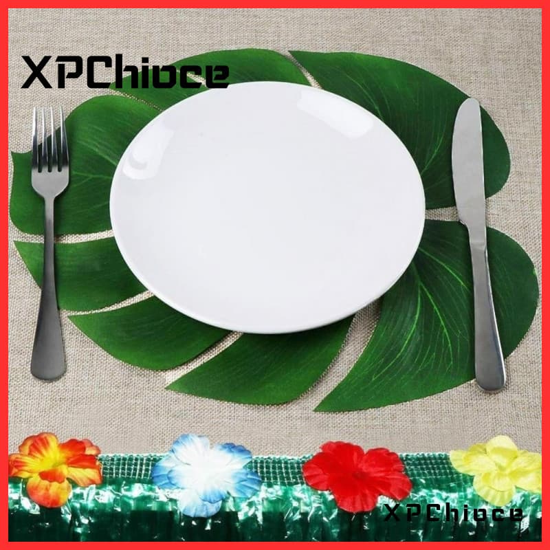 12pçs / Jogo Jogo Americano De Folhas De Palmeira Z3H3 34x29cm Para Decoração De Festa / Aniversário