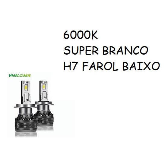 Lâmpada Led Farol Vw Gol G6 H7 Farol Baixo Super Branco