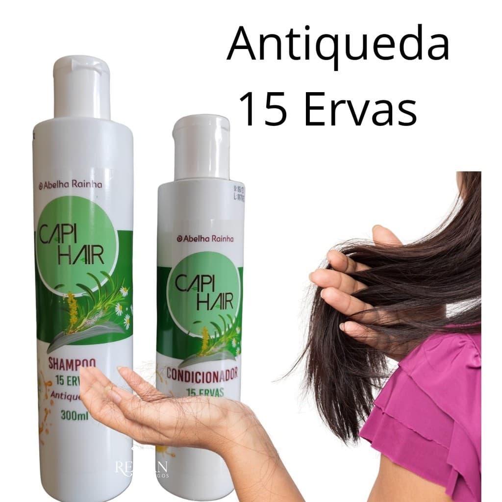 Shampoo e Condicionador  Anti - queda 15 Ervas Abelha Rainha