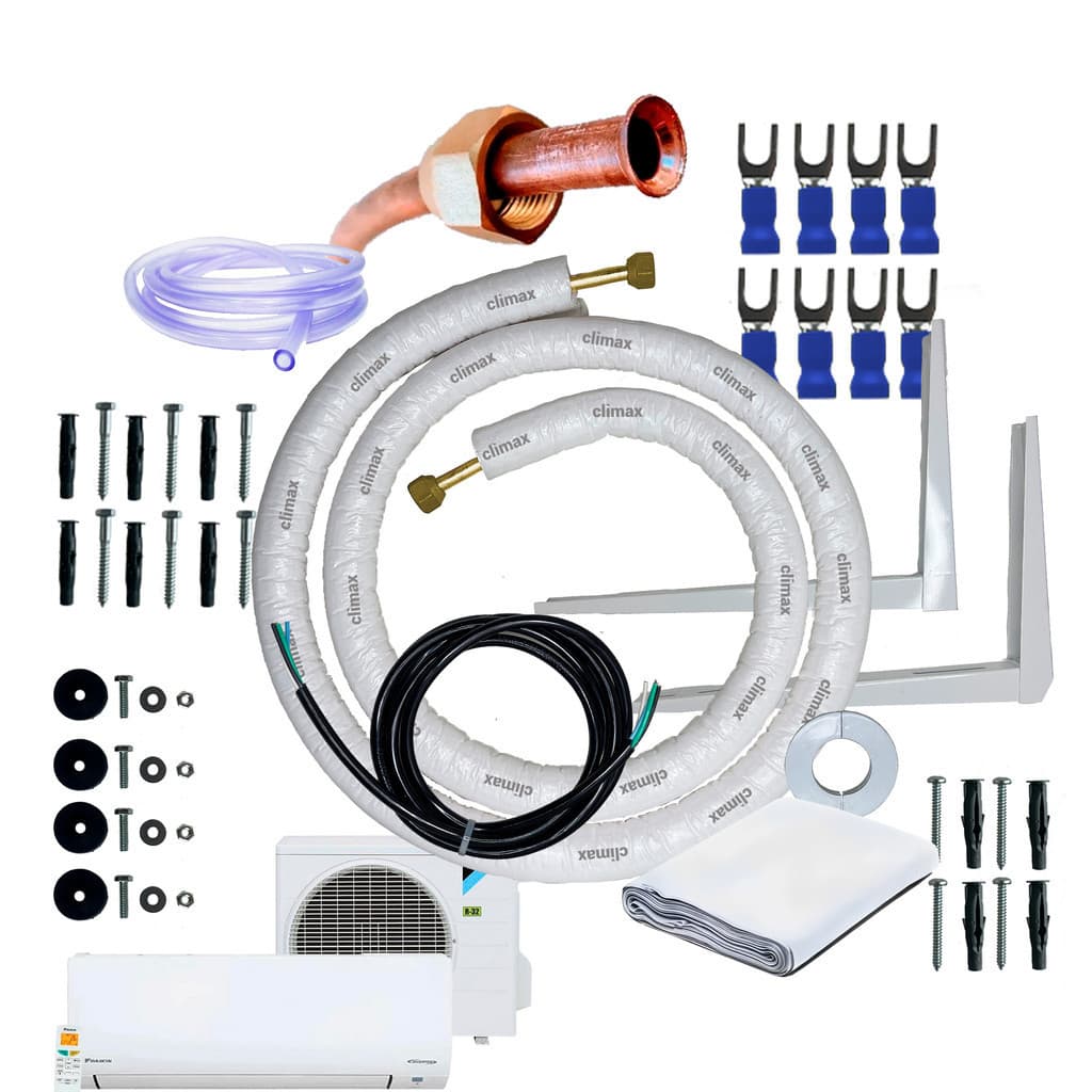 Kit Completo Instalação Para Ar Condicionado Daikin Ecoswing 9000 a 12000 Btus 3 Metros Com Suporte 450mm