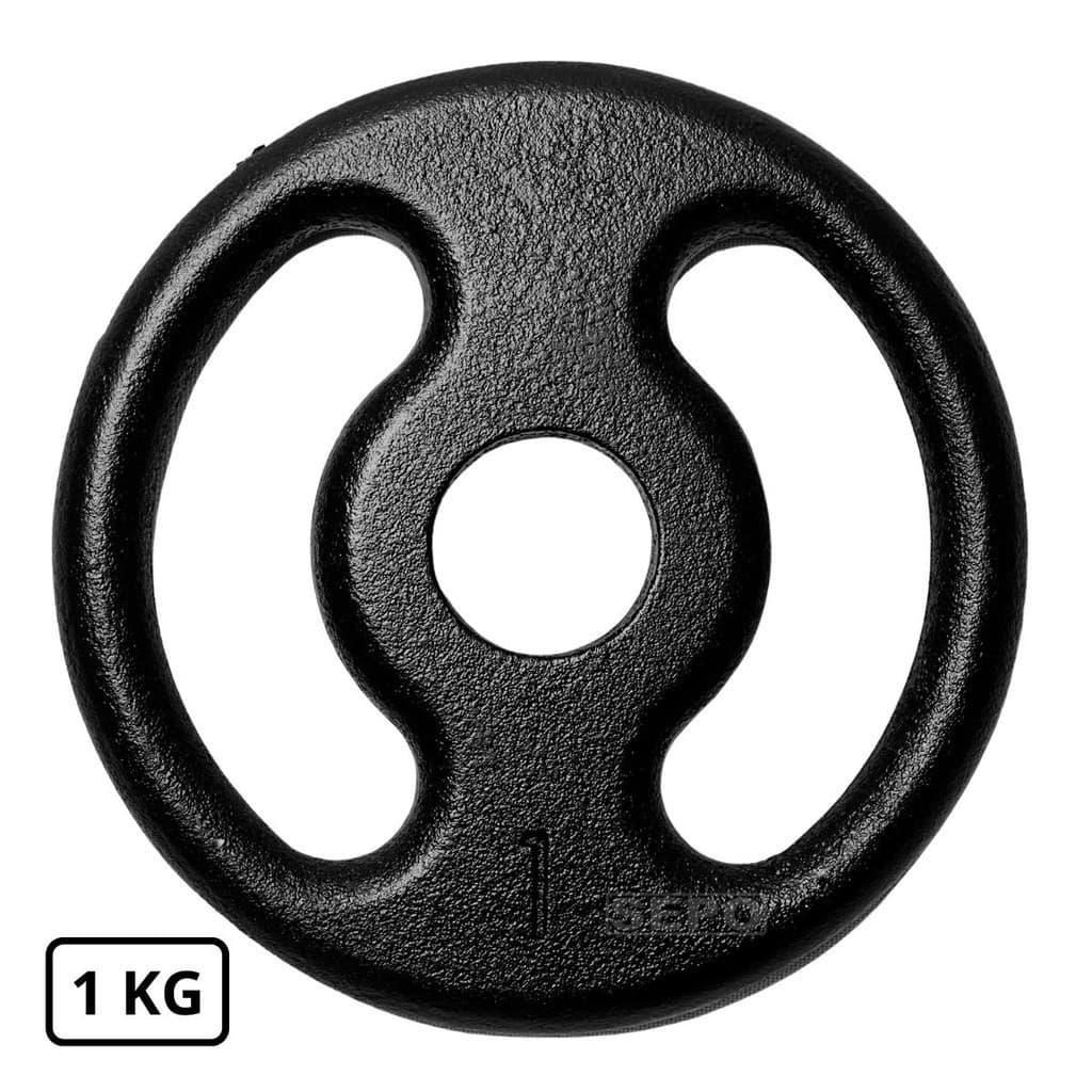 Anilha de Ferro Fundido Pintada 1 Kg Preta