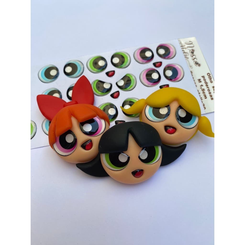 Olho Adesivo Resinado Super Poderosas para biscuit, eva, feltro e personalizados