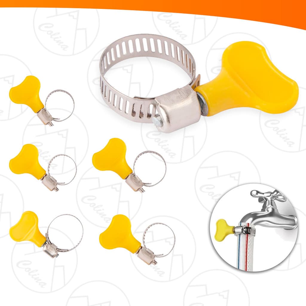 Kit 06 Abraçadeiras Borboleta De Mangueira Regulável Aço Inox
