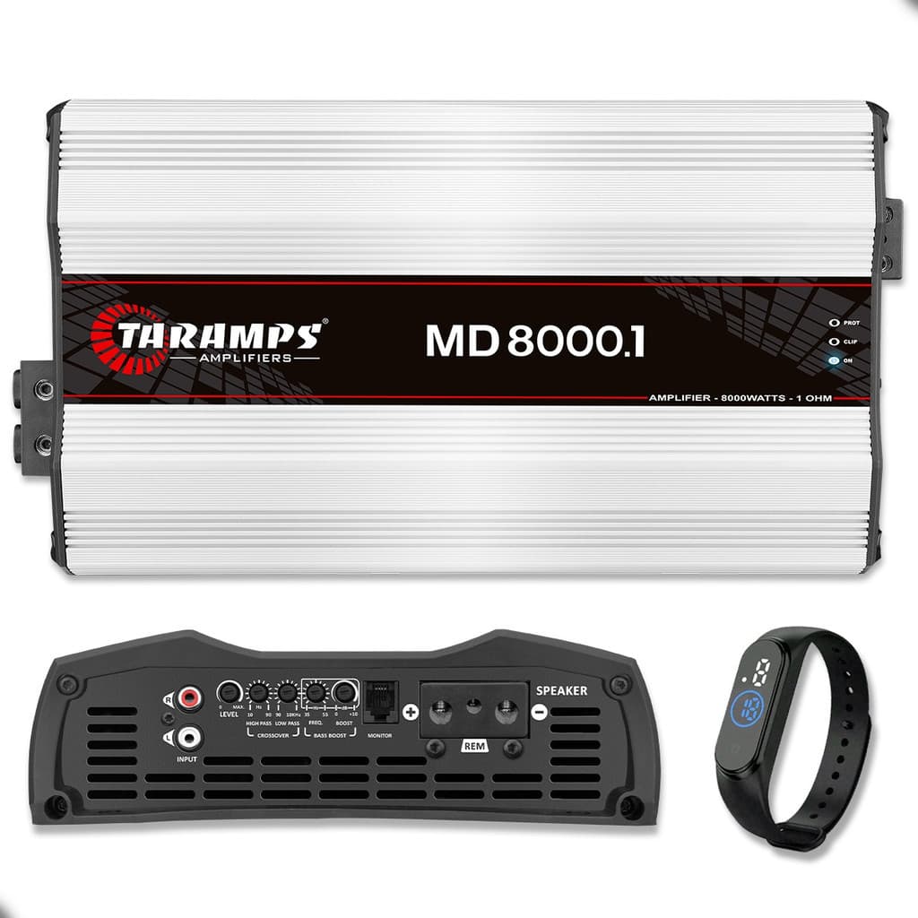 Modulo Taramps MD 8000 1 Canal 1 Ohms 8000WRMS Bass Boost Full Range Som Automotivo