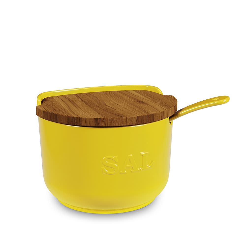 Saleiro 500Gr C/Tampa C/Colher - Amarelo