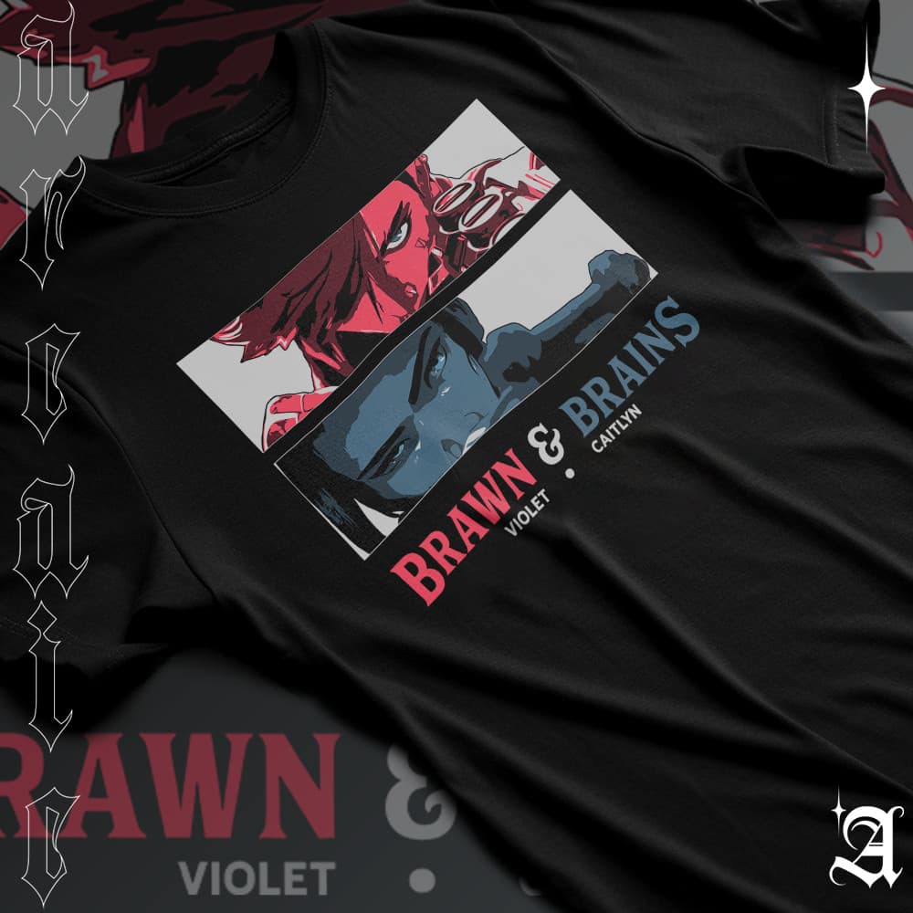 Camiseta Basica Algodao Arcane Brawn E Brains Violet X Caitlyn Tee Unissex