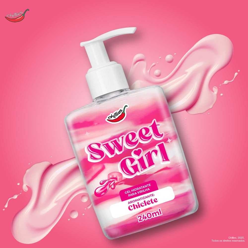 Gel Creme Sweet Girl Hidratante para virilha CHICLETE 240ml Chillies