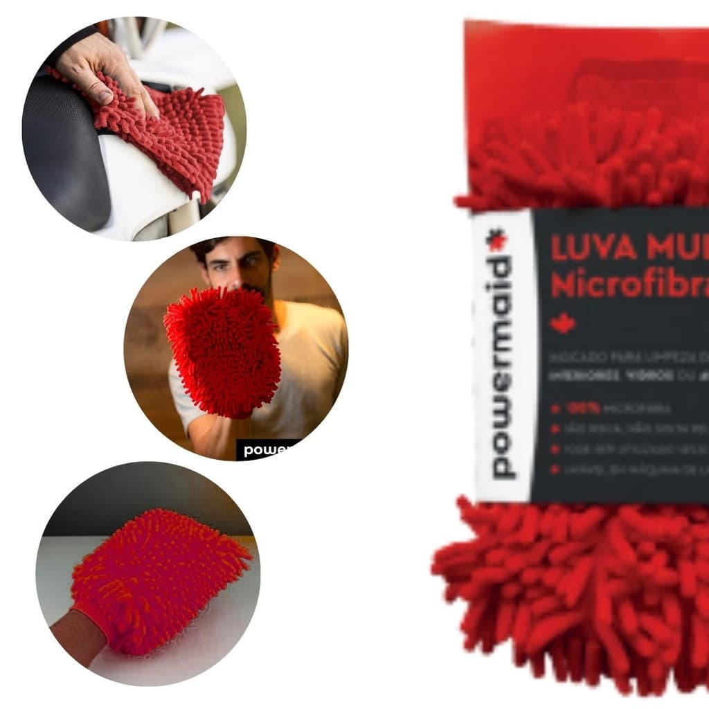 Luva de Microfibra Chenille – Limpeza Eficiente e Suave para Diversas Superfícies