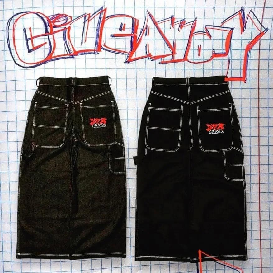 Bordado Hip Hop Rock 3PM Calça Jeans Baggy Y2k Mulher Padrão De Rua Vintage Harajuku De Cintura Alta Perna Larga Reta