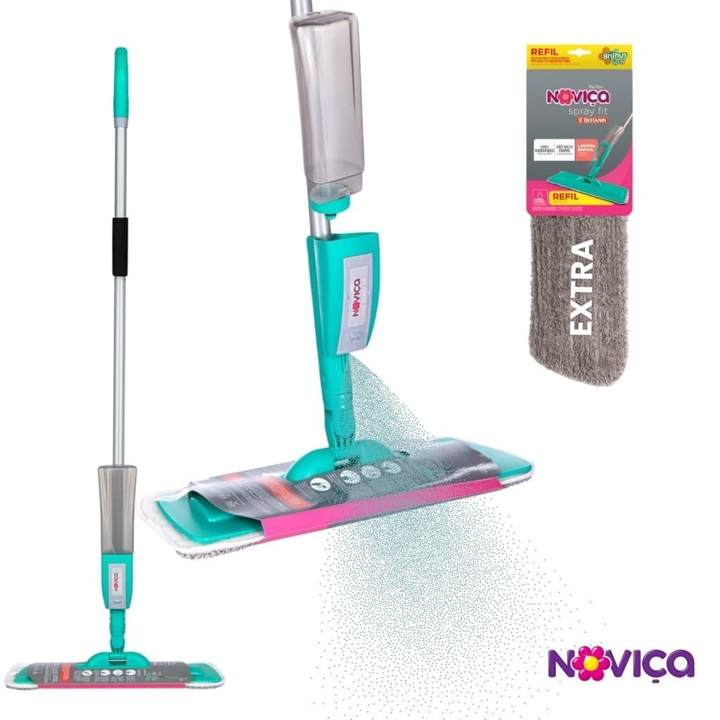 Mop Noviça Spray Com Reservatório De Produto Base Microfibra