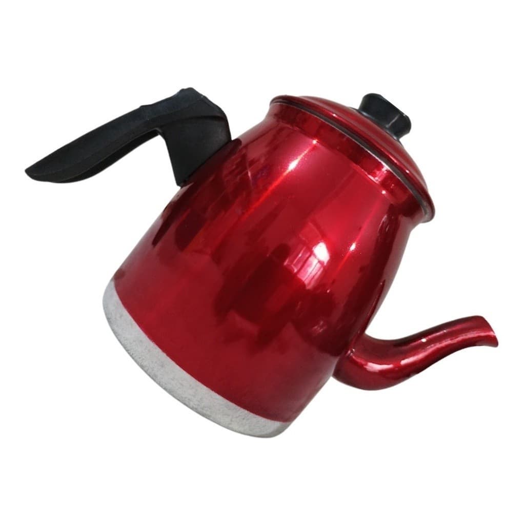 Oferta Bule Café Chá LeiteAgua Nº 4 - 1 Litro Alumínio Vermelho  Preto