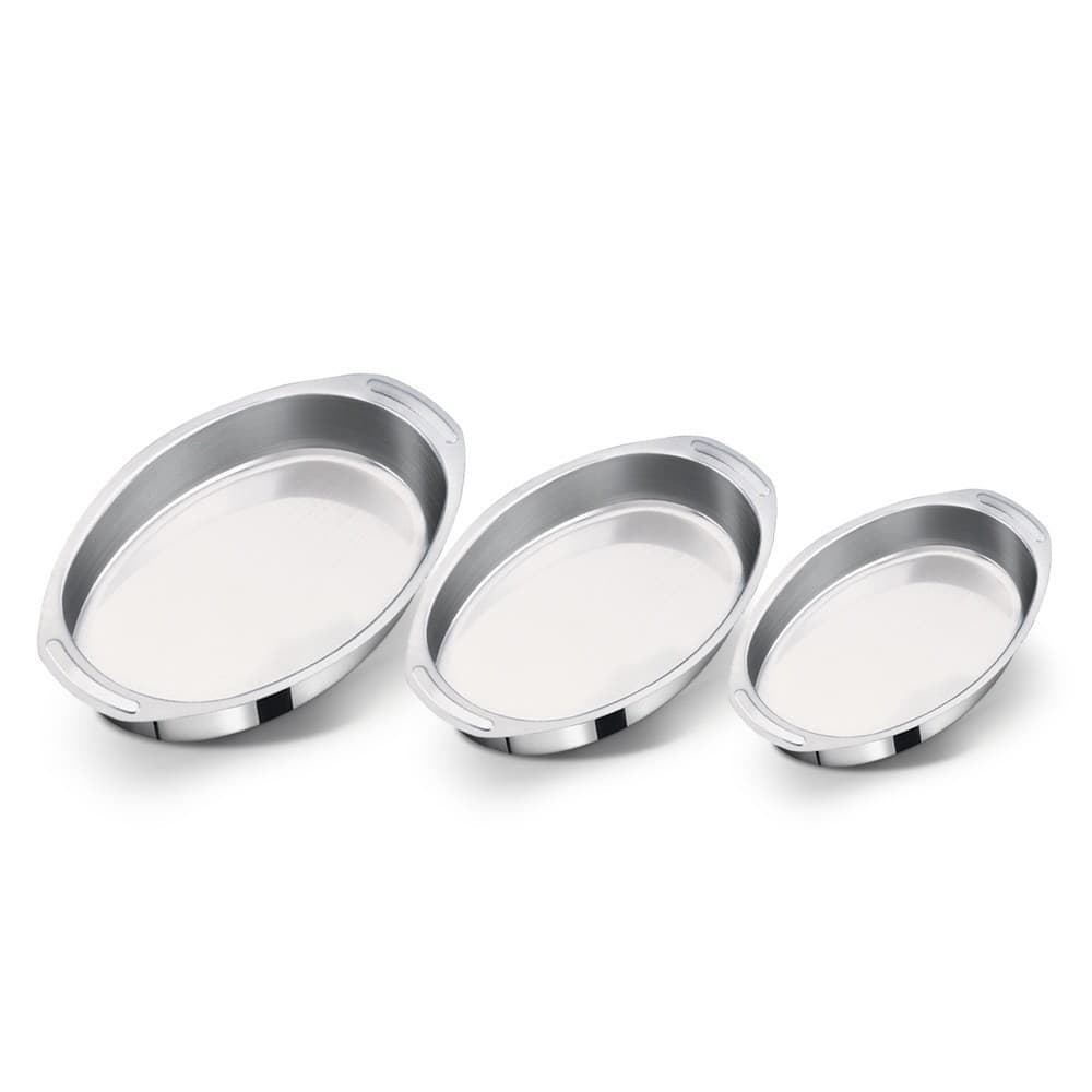 Kit 3 Formas Assadeiras Oblonga Oval de Alumínio nº1, nº2 e nº3