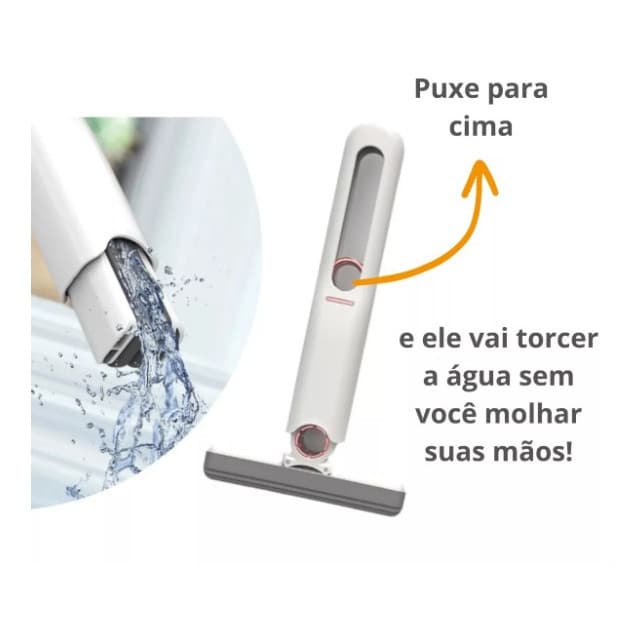 Rodo magico Mini Mop Magico Limpa E Seca Rodinho De Pia Cozinha Cor Branco