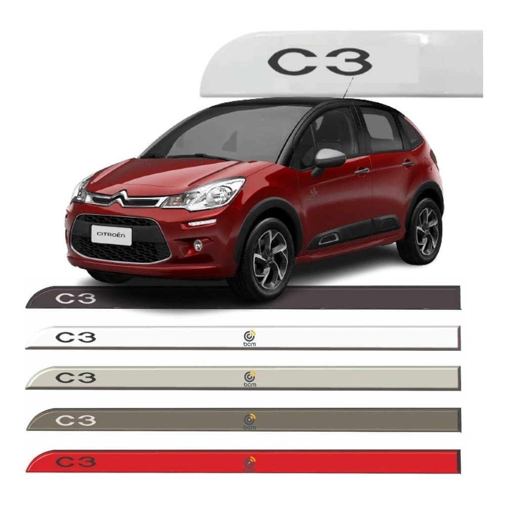 Frisos Laterais Porta Citroën C3 Todas As Cores E Modelos