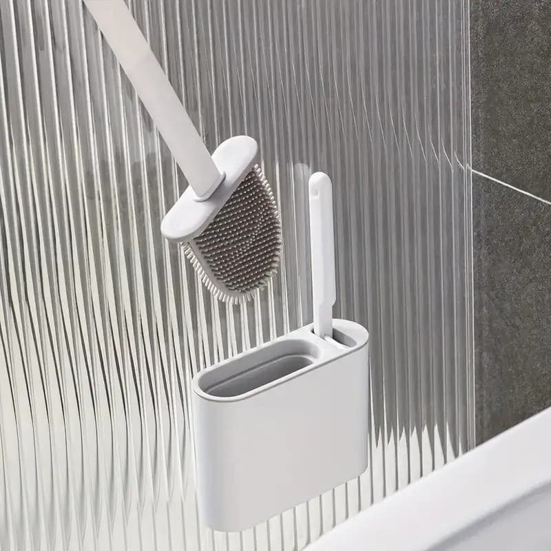 kit de Limpar Vaso Sanitário Privada Banheiro Em Silicone Com Suporte De Parede Prime