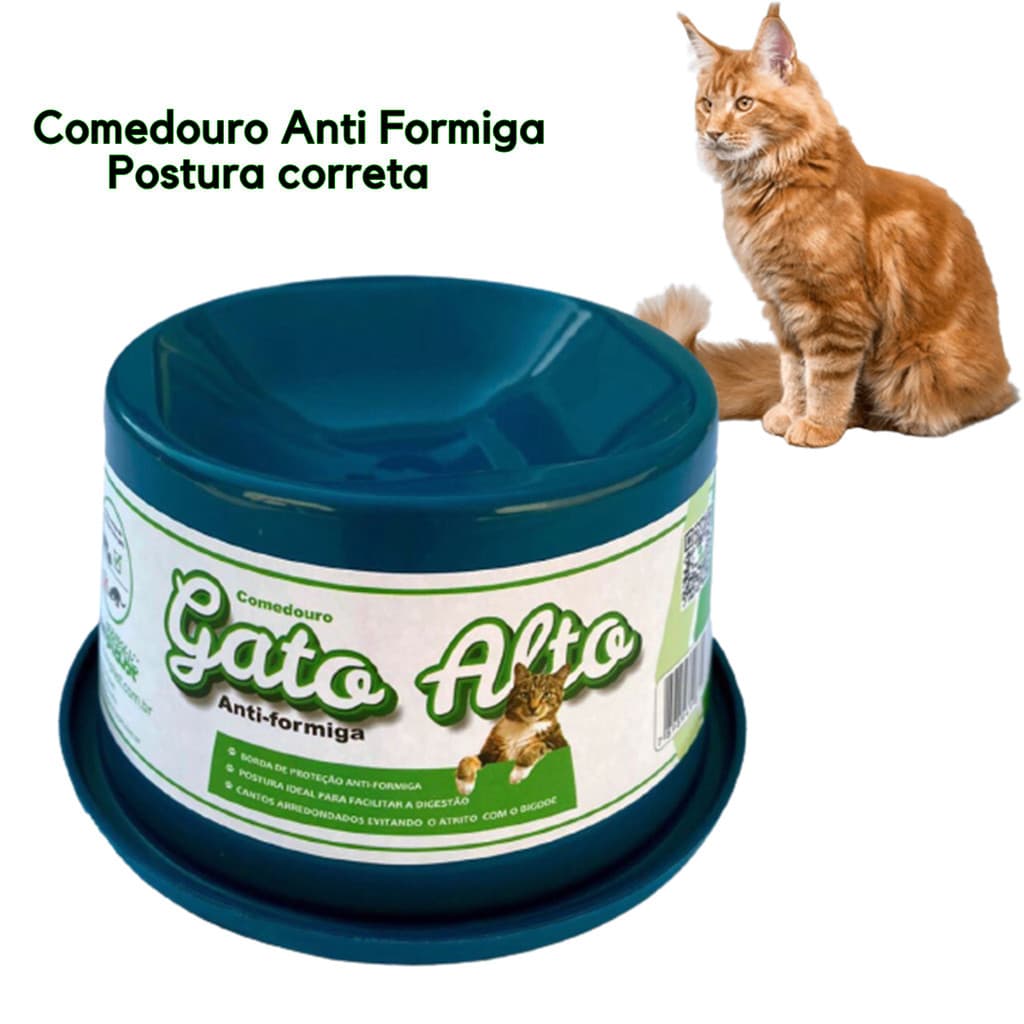 Comedouro para gato elevado anti-formiga Comedouro alto