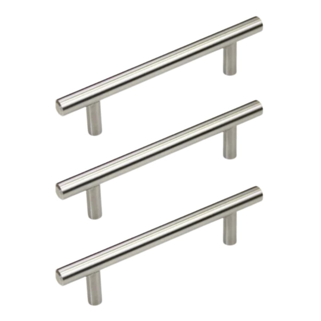 Kit 06 Puxadores Haste Redondo Inox 128mm Gaveta Móveis