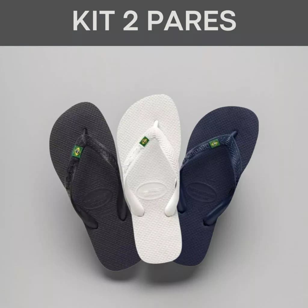 Kit 2 Pares Chinelo Masculino - Sandália Masculina - Chinelo Barato Antiderrapante Envio Imediato