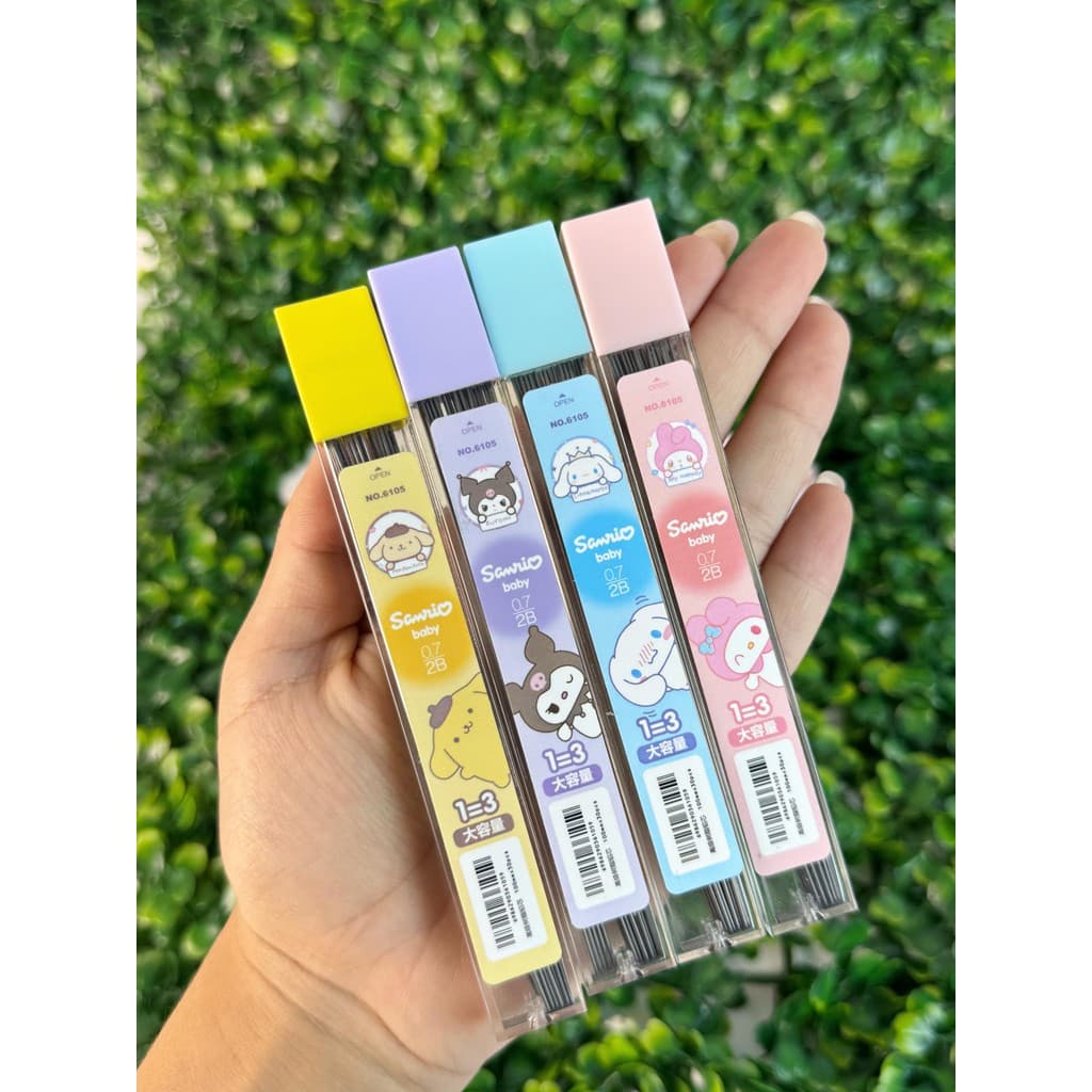 Kit 4 Grafites 0.7mm 2B 10cm 24 Unidades Cada Sanrio Baby NO.6105