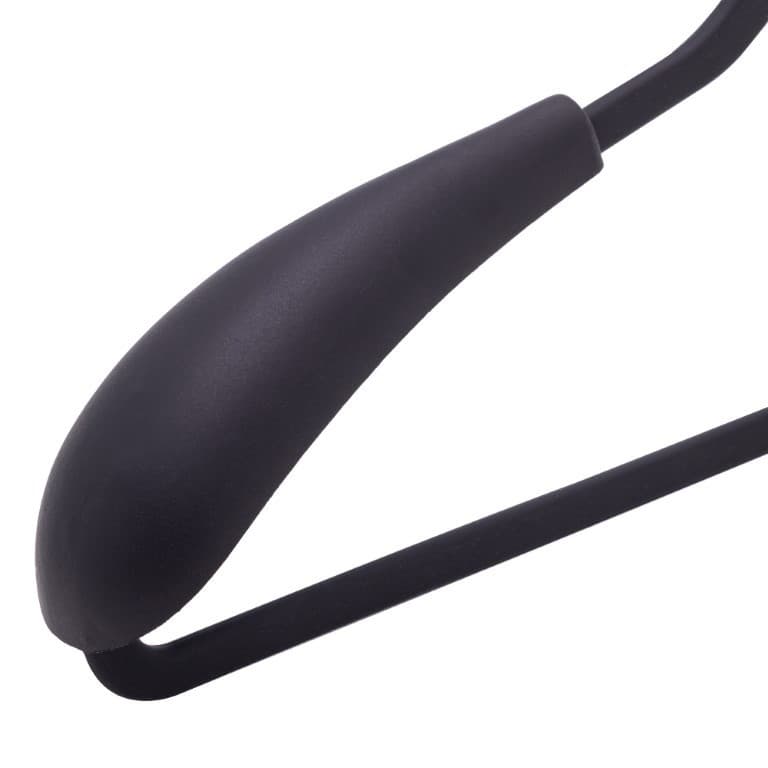 Ombreiras De Plástico Emborrachado Para Cabide Com 2 Peças Cor Preto Lyor