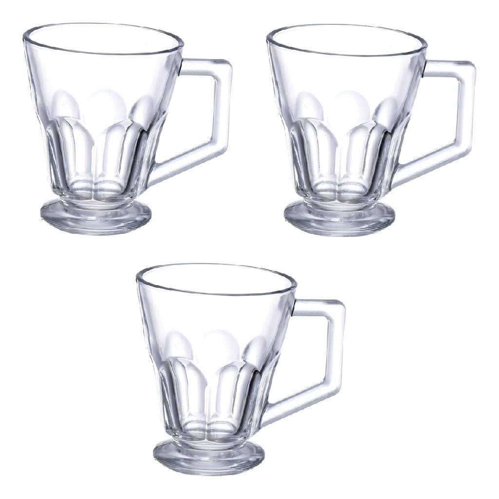 Jogo 3 Xícaras/caneca De Vidro Duplo Transparente Café Chá 185ml