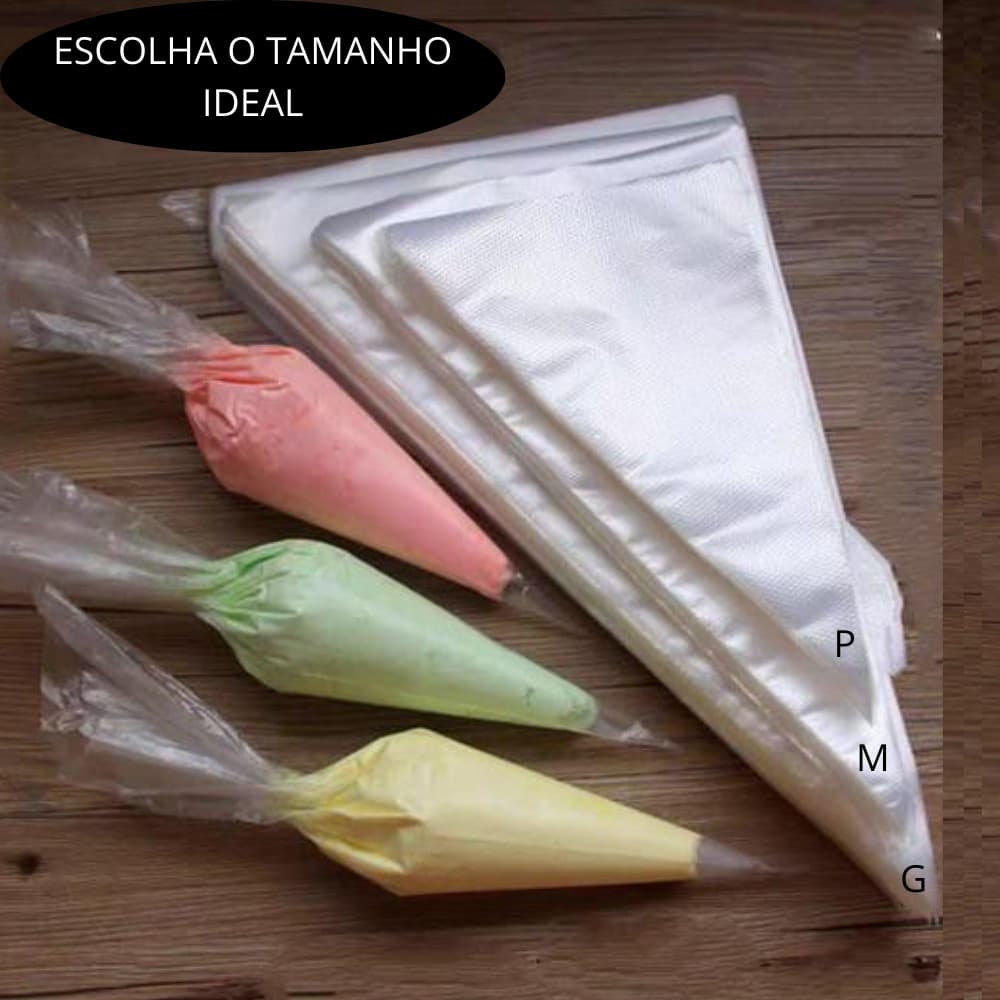 KIT 50, 100 Saco de Confeitar Profissional Descartavel Para Confeitaria Doces Cupcake Bolos